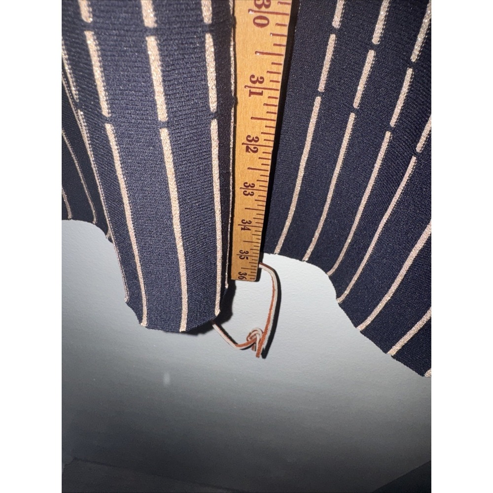 TED BAKER Sz 1 XS Black Metallic Gold RELIOA Jacquard Knit Drop Waist Dress - Picture 7 of 7